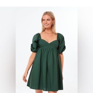 Emerald Puff Sleeve Sasha Mini Dress Tuckernuck